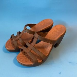 Womens’s Crocs Sandals, very unique heel design.